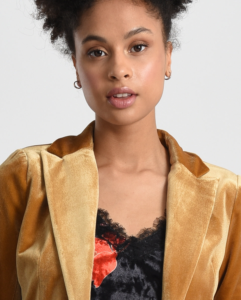Mustard Velvet Blazer