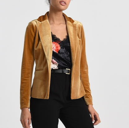 Mustard Velvet Blazer