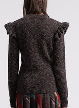 Load image into Gallery viewer, Chocolate Flek Ruffle Sleeve Sweaterp
